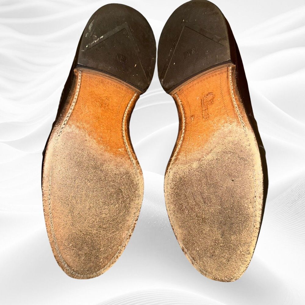 Men's Shoes ALLEN EDMONDS CODY Kiltie Tassel‎ Loafers 10.5D Black Woven Leather - Picture 6 of 9